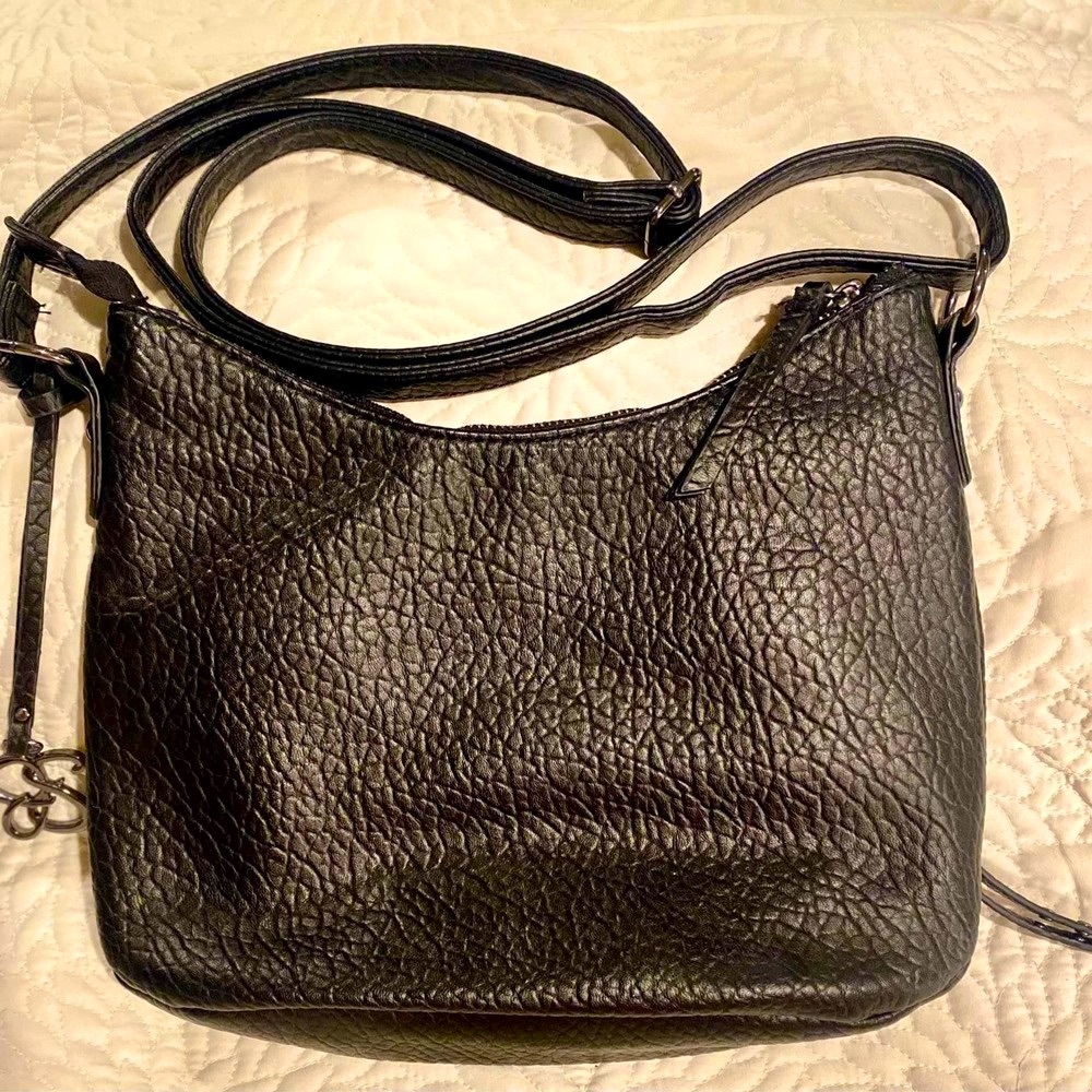 Jessica Simpson Purse Leather Crossbody Medium Black